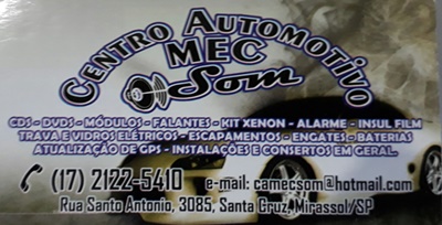 Centro Automotivo MEC Som Mirassol SP